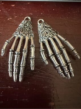 Silver Skeleton Hand Charms for Earrings or jewelry craft- Women Jewelry